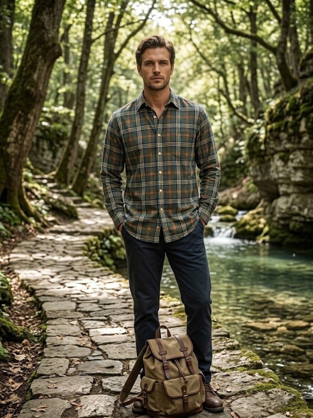 Brooks Brothers Regent Non-Iron Green Plaid Supima Cotton Shirt L Outdoor